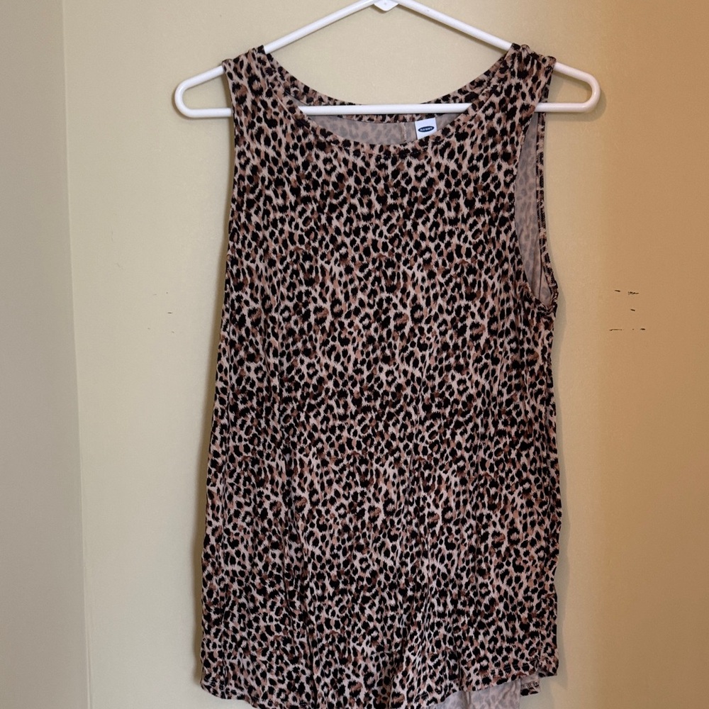 Old Navy Leopard Print Tank Top - Black and Brown